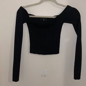 BLACK SPARKLY OFF THE SHOULDER TOP